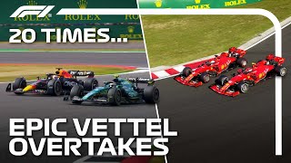 20 Times Sebastian Vettel Pulled Off An UNBELIEVABLE Overtake [upl. by Allare758]