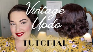 Vintage 1930s 1940s Updo Tutorial [upl. by Ilecara649]