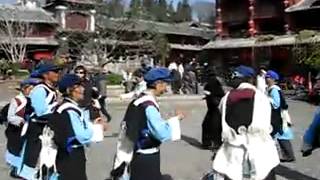 Naxi dancing in the old Square Street of Lijiang China [upl. by Egrog17]