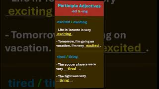 participle adjectives ed amp ing endings [upl. by Aenahs]