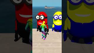 GTA 5 Epic Ragdolls RED SPIDERMAN VS RED MINION VS GREEN MINION Euphoria Physics amp Funny Fails [upl. by Anafetse]