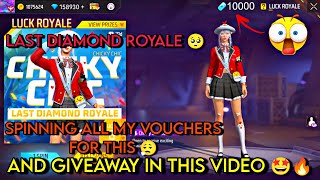 Last Diamond Royale 💔🥺 Using All My Vouchers   Giveaway Announcement in this Video 🔥gamedent ff [upl. by Lauraine703]