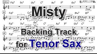 Misty  Backing Track with Sheet Music for Tenor Sax [upl. by Jepum949]