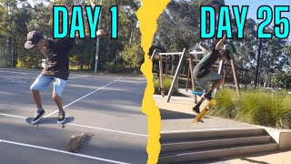 1 MONTH OLLIE PROGRESSION From a stick to a 3 stair BEGINNER [upl. by Latta]