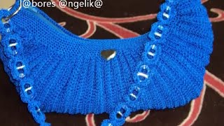 PARTE 1 DE 4 BOLSA TEJIDA A GANCHILLO CROCHET PASO A PASO media luna  Labores Angélika [upl. by Mirilla735]