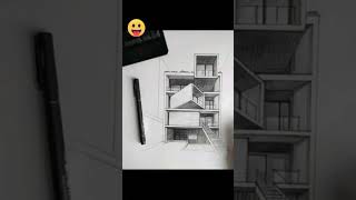 ጀማሪነኝtwoperspective🏠sketches 📐 📐🖍️🖍️🖍️ [upl. by Bollay]