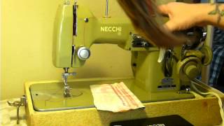 NIFTYTHRIFTYGIRL Part 1 of 2 NECCHI BU MIRA SEWING MACHINE WITH WONDER WHEEL [upl. by Phillane361]