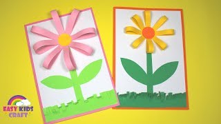 Easy Paper Flower Card  Spring Craft for Kids [upl. by Narej]