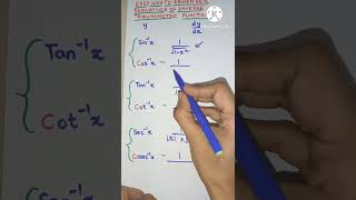 Easy Way to Remember Derivatives of Inverse Trigonometric Ratios shorts  How to Remember Formula [upl. by Kehsihba]