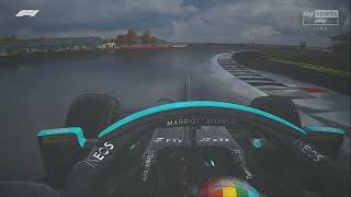 F1 2021 Lewis Hamilton Onboard Cam flying lap through Silverstone in the WET assettocorsa [upl. by Osithe453]