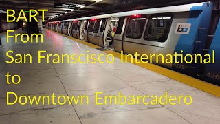 BART from SFO to Downtown San Francisco [upl. by Nadabus]