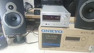 CD Receiver ONKYO CRN765 Testing CD Player Ft Speaker Wharfedale Crystal CR302 [upl. by Anirtik]