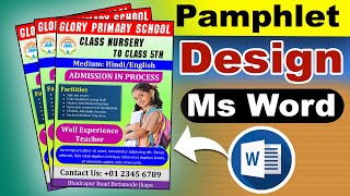 Pamphlet Design in Microsoft Office Word  Ms Word Per Pamphlet Design Kaise Banaye [upl. by Ecnatsnoc190]