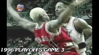 Alonzo Mourning vs Dennis Rodman Crazy Matchup in 1996 Playoffs Game 3 [upl. by Sharia]