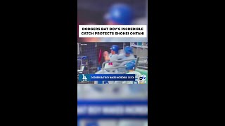 Dodgers bat boys incredible catch protects Shohei Ohtani [upl. by Ardys]