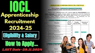 IOCL Apprenticeship Recruitment 2024 l How to Apply for IOCL Apprentice 2024 [upl. by Bornstein]