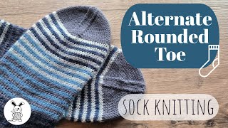 How to Knit an Alternate Rounded Toe  Barn Toe  My Favorite Toe  Sock Knitting [upl. by Annaiek]