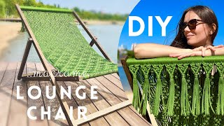 DIY Macrame Deckchair Cover │ Macrame Lounge Chair Tutorial │ Garden idea │ Macrame hammock [upl. by Nofpets]