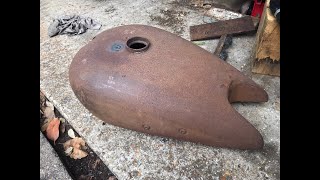 Rusty 1939 Rudge tank to paint perfection  Pt1 [upl. by Flagler]