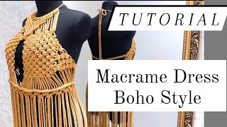 Sukienka metodą makramy w stylu boho tutorial  Jak zrobić makrama  boho style dress Easy Vintage [upl. by Phillis]