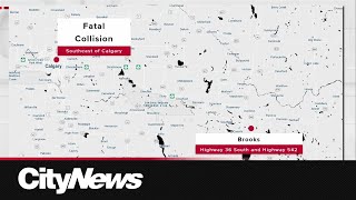 Fatal crash in southern Alberta has left one person dead and injured several others [upl. by Nyla]