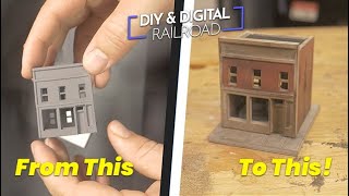 Paint and Weathering a 3D Printed Model Railroad Building Detailing Building 2 [upl. by Cleave]