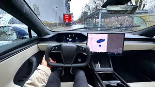 New Tesla Model S Plaid Test Drive POV 2023 [upl. by Lorusso]