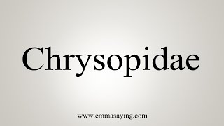 How To Say Chrysopidae [upl. by Nadoj]