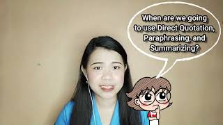 Summarizing Paraphrasing and Direct Quoting [upl. by Ecilahs673]