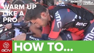 How To Warm Up For A Time Trial Like A Pro  2014 Amgen Tour Of California Coverage [upl. by Setsero]