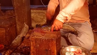 Cutting Snakehead Murrel Fish chopping at Evening Wet Market in Northeast India [upl. by Rust57]