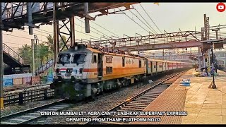 12161 LTT Agra Cantt Lashkar Superfast Express Departing from Thane  Indian Railways [upl. by Seline]