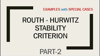 Routh Hurwitz Stability Criterion with Special Cases  Part 2  Control Systems  UrduHindi Lecture [upl. by Enotna]