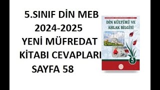 5 Sınıf Din Kültürü Kitabı Cevapları Sayfa 58 Meb Yayınları 20242025 [upl. by Atterg]