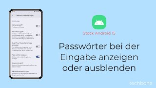 Passwörter bei der Eingabe anzeigen oder ausblenden Android 15 [upl. by Levy]