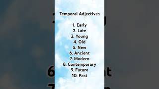 Temporal adjectives adjectives in english grammar english adjective education grammar learn [upl. by Gschu]