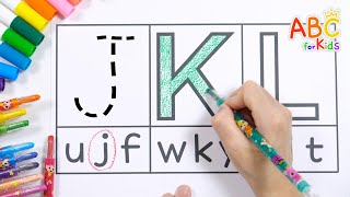 Learning the letters J K L  Learning uppercase and lowercase letters for toddlers [upl. by Rickey]