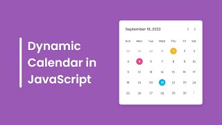 Create A Dynamic Calendar in HTML CSS amp JavaScript  Calendar in JavaScript [upl. by Eimile]