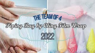 How to make piping bag at home Piping bag by cling film wrappiping bag for cakecling film uses [upl. by Gusti71]