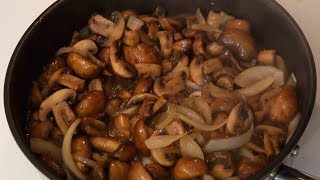 Mushrooms amp Onions Sauteed in Butter Step By Step Chef [upl. by Mcclenaghan]