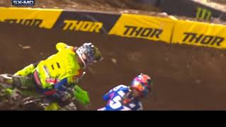 Justin Barcia Takes Out Eli Tomac [upl. by Deerc]