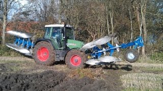 Fendt 415 met Överum front en achter ploeg Trekkerweb [upl. by Enneicul]