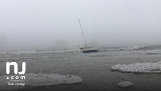 Swirling winds toss boat and waters in NJ [upl. by Goode121]