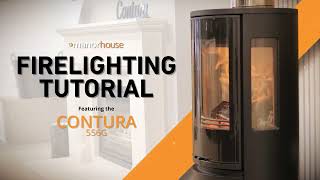 How to Light a Modern Wood Burning Stove Contura 556G [upl. by Eelyma583]