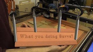 Testing Four Engraving Bits  CNC V Carving [upl. by Tedi483]