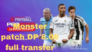 REVIEW EFOOTBALL MONSTER PATCH DP 806 FULL TRANSFER [upl. by Bunce]