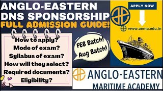 ANGLO EASTERN DNS SponsorshipFULL ADMISSION GUIDEDNS FEB Batch 2023DNS AUG Batch 2023All Details [upl. by Anola]