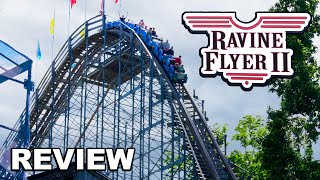 Ravine Flyer II Review  Waldameer Gravity Group Wooden Roller Coaster [upl. by Analra]