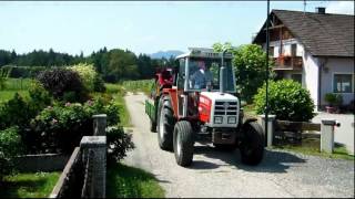 Steyr 8060 mit Steyr 182 im Schlepptau [upl. by Ahselrak]