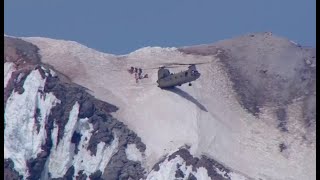 Chinook helicopter makes daring rescue on Mt Hood [upl. by Naahsar153]